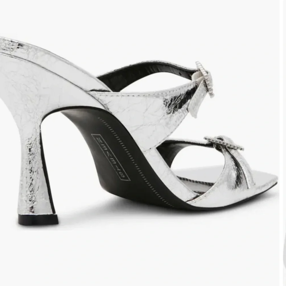 Steven New York Metallic Silver Heeled Sandals